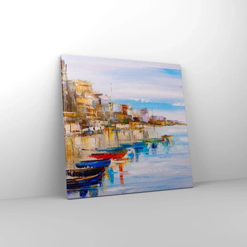 Canvas picture - Multicolour Town Marina - 50x50 cm