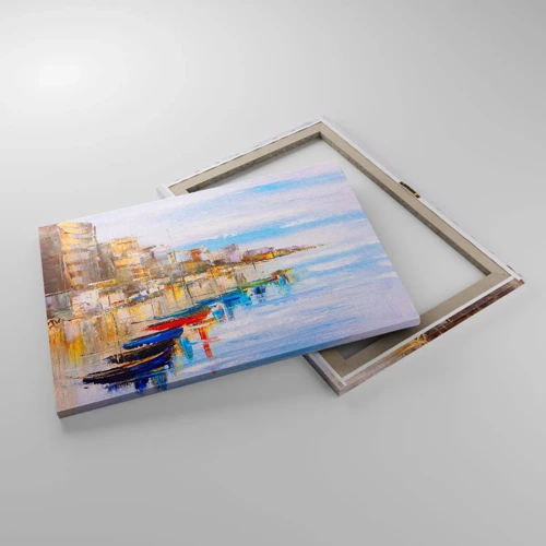 Canvas picture - Multicolour Town Marina - 70x50 cm