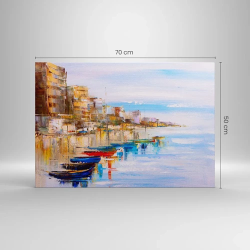 Canvas picture - Multicolour Town Marina - 70x50 cm