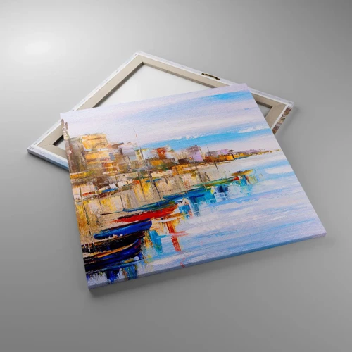 Canvas picture - Multicolour Town Marina - 70x70 cm