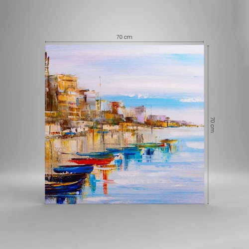 Canvas picture - Multicolour Town Marina - 70x70 cm