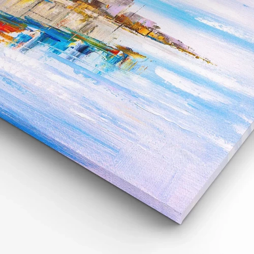 Canvas picture - Multicolour Town Marina - 70x70 cm