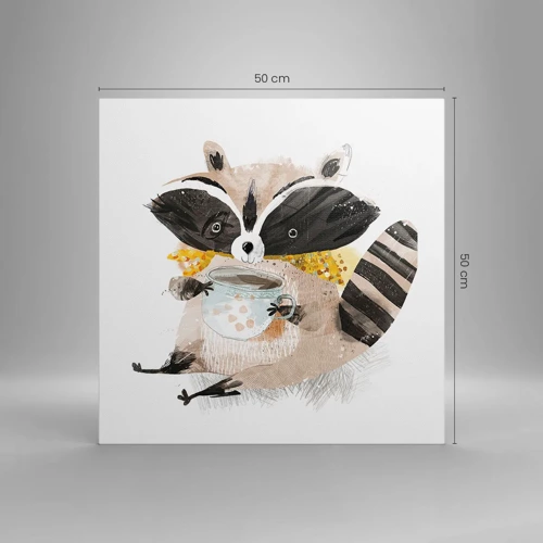 Canvas picture - My Friend Raccoon - 50x50 cm