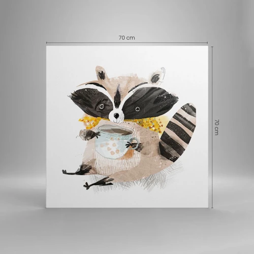 Canvas picture - My Friend Raccoon - 70x70 cm