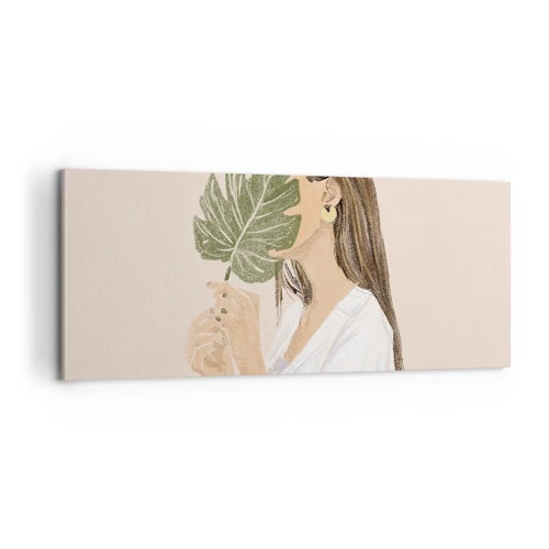 Canvas picture - Mysterious Portrait with a Fan - 100x40 cm