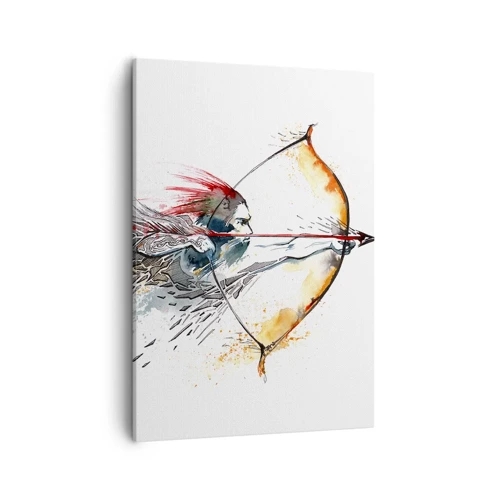 Canvas picture - Mythical Warrior with a Fiery Bow - 50x70 cm