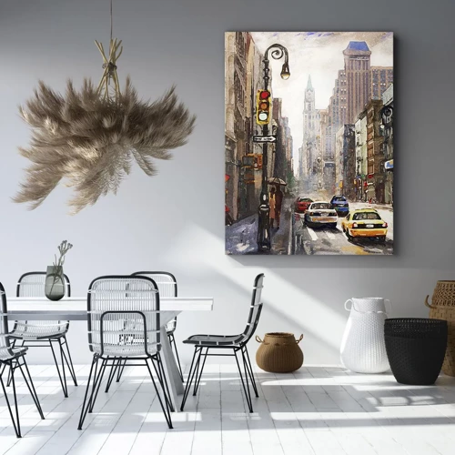 Canvas picture - New York - Colourful in Rain - 45x80 cm