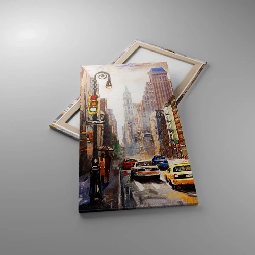 Canvas picture - New York - Colourful in Rain - 55x100 cm