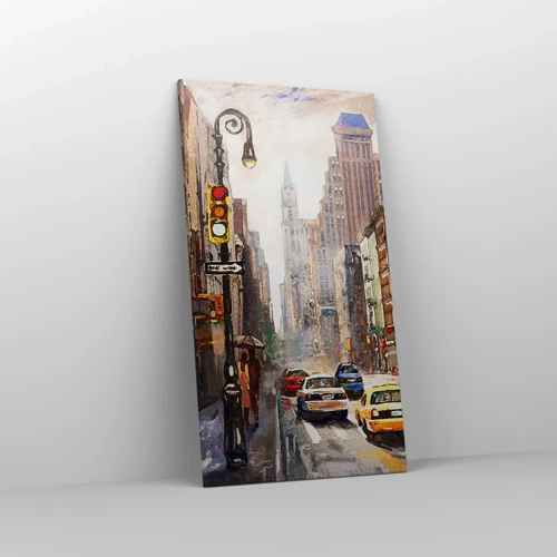 Canvas picture - New York - Colourful in Rain - 55x100 cm