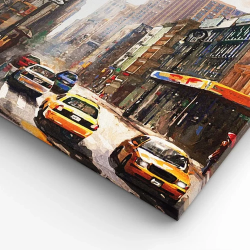 Canvas picture - New York - Colourful in Rain - 55x100 cm