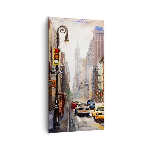 Canvas picture - New York - Colourful in Rain - 65x120 cm