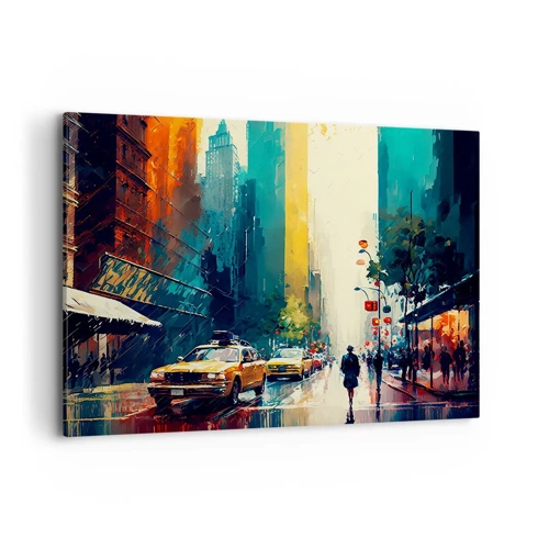 Canvas picture - New York - Even Rain Is Colourful - 100x70 cm
