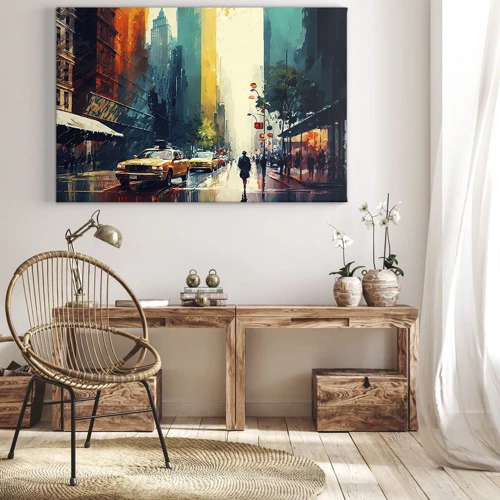 Canvas picture - New York - Even Rain Is Colourful - 100x70 cm