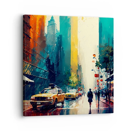 Canvas picture - New York - Even Rain Is Colourful - 30x30 cm