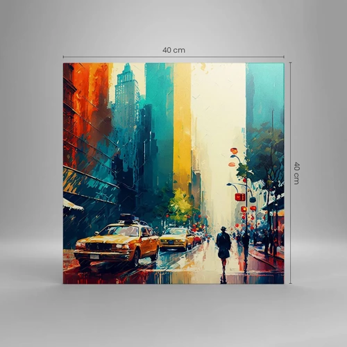 Canvas picture - New York - Even Rain Is Colourful - 40x40 cm