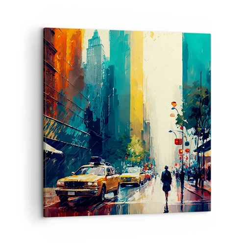 Canvas picture - New York - Even Rain Is Colourful - 50x50 cm