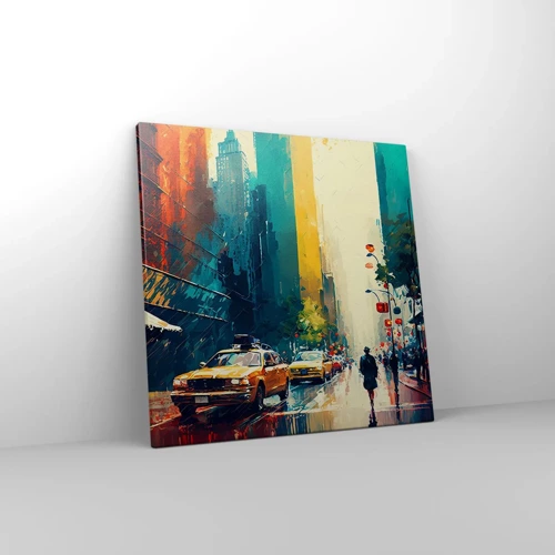 Canvas picture - New York - Even Rain Is Colourful - 50x50 cm