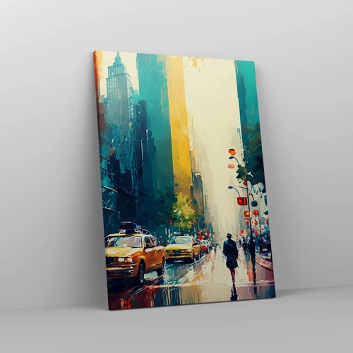 Canvas picture - New York - Even Rain Is Colourful - 50x70 cm