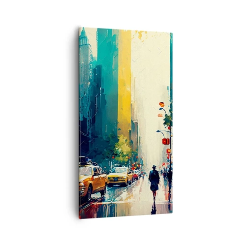 Canvas picture - New York - Even Rain Is Colourful - 55x100 cm