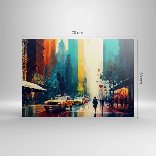 Canvas picture - New York - Even Rain Is Colourful - 70x50 cm