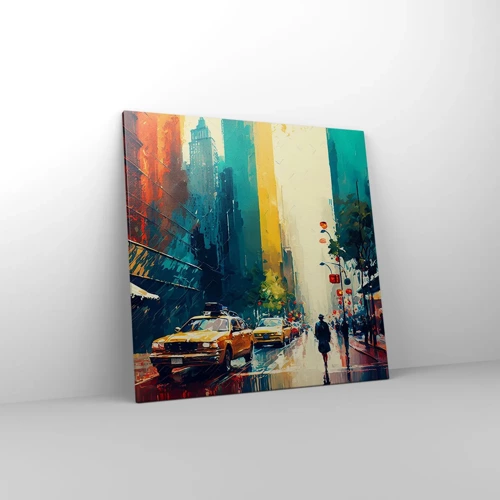 Canvas picture - New York - Even Rain Is Colourful - 70x70 cm