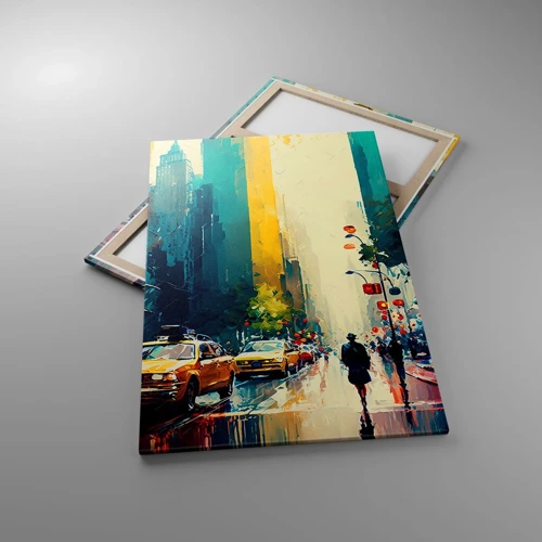 Canvas picture - New York - Even Rain Is Colourful - 80x120 cm