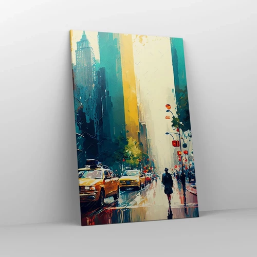 Canvas picture - New York - Even Rain Is Colourful - 80x120 cm