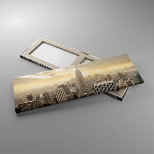 Canvas picture - New York Woven in Grey - 90x30 cm