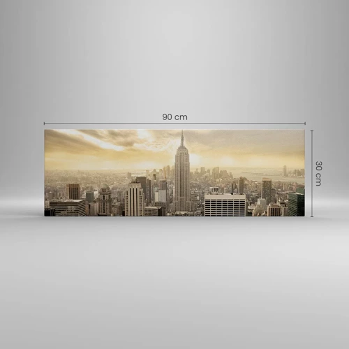 Canvas picture - New York Woven in Grey - 90x30 cm