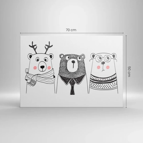 Canvas picture - One Teddy, Two Teddies, Three Teddies - 70x50 cm