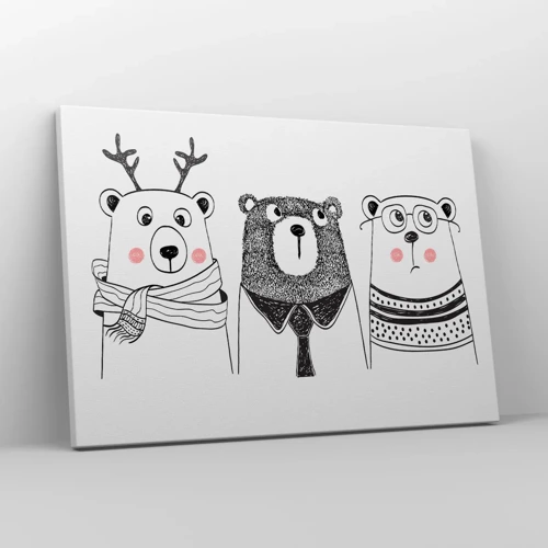 Canvas picture - One Teddy, Two Teddies, Three Teddies - 70x50 cm