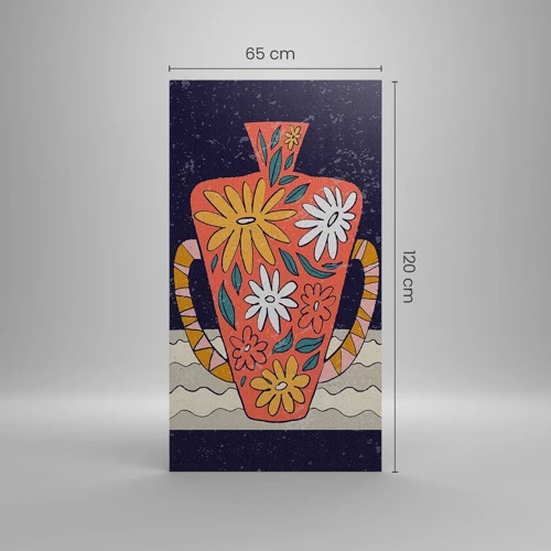 Canvas picture - Painted Vase - 65x120 cm