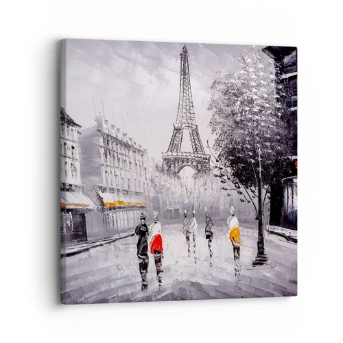 Canvas picture - Parisian Walk - 30x30 cm