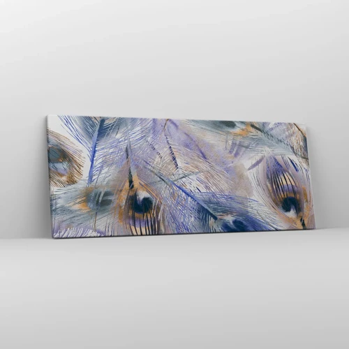 Canvas picture - Peacock's Feather Composition - 100x40 cm