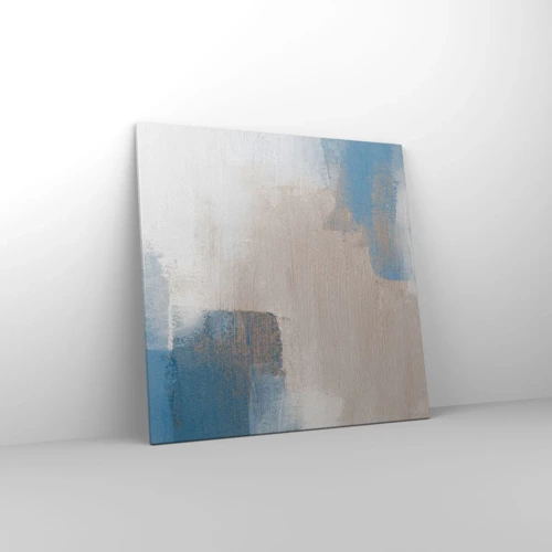 Canvas picture - Pink Abstract with a Blue Curtain - 70x70 cm