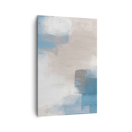Canvas picture - Pink Abstract with a Blue Curtain - 80x120 cm