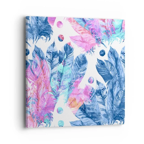 Canvas picture - Pink and Blue Plumes - 40x40 cm