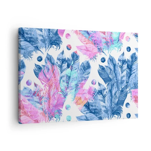 Canvas picture - Pink and Blue Plumes - 70x50 cm