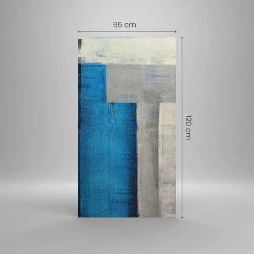 Canvas picture - Poetic Composition of Blue and Grey - 65x120 cm