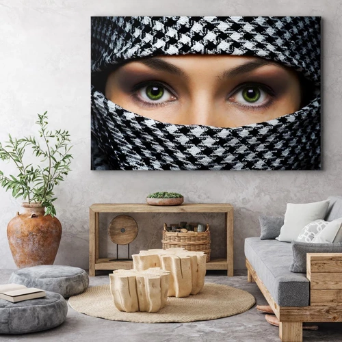 Canvas picture - Portrait of Head-scarfed Beauty - 70x50 cm