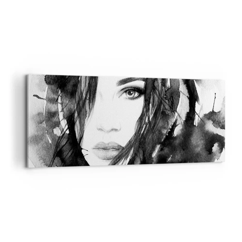 Canvas picture - Portriat of a Lady in  Black and White - 120x50 cm