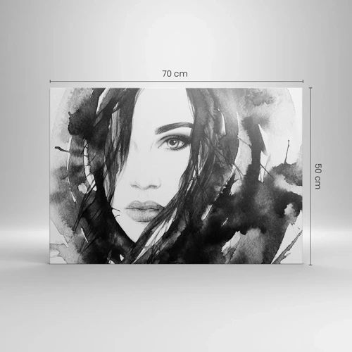 Canvas picture - Portriat of a Lady in  Black and White - 70x50 cm