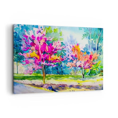 Canvas picture - Rainbow Garden in Spring Light - 100x70 cm