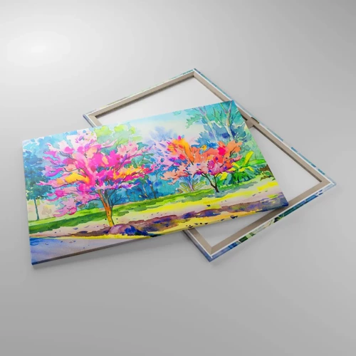 Canvas picture - Rainbow Garden in Spring Light - 100x70 cm