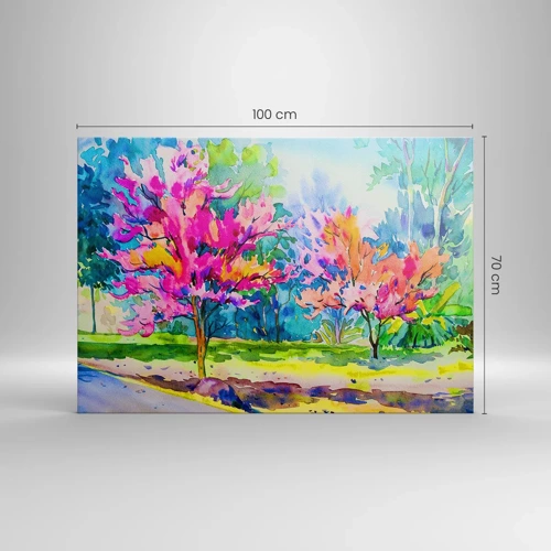 Canvas picture - Rainbow Garden in Spring Light - 100x70 cm