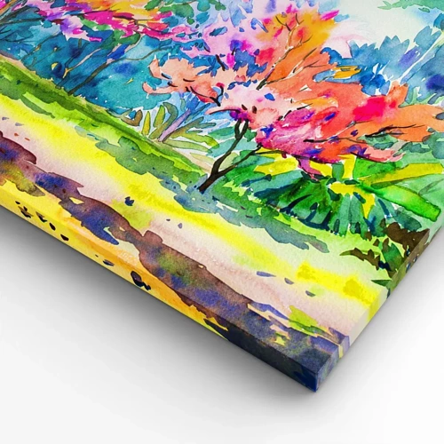 Canvas picture - Rainbow Garden in Spring Light - 120x80 cm