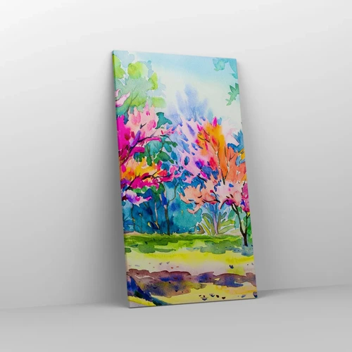 Canvas picture - Rainbow Garden in Spring Light - 55x100 cm