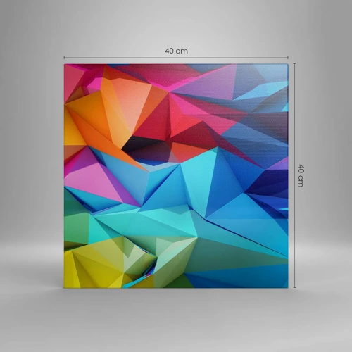 Canvas picture - Rainbow Origami - 40x40 cm