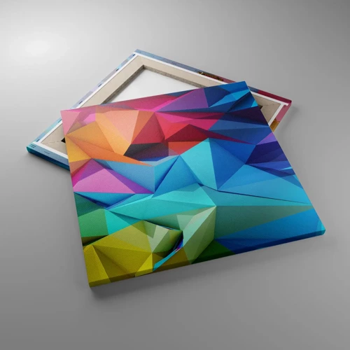 Canvas picture - Rainbow Origami - 50x50 cm