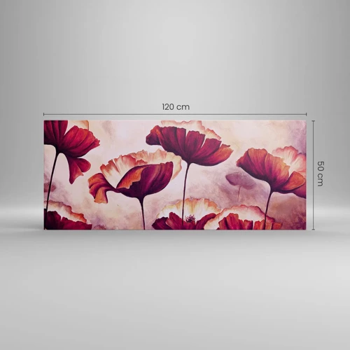 Canvas picture - Red and White Flake - 120x50 cm